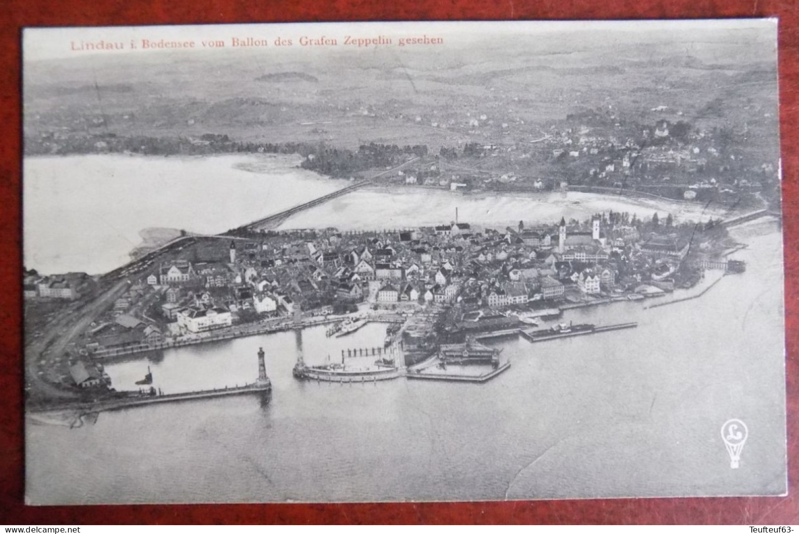 Cpa Lindau I. Bodensee Vom Ballon Des Grafen Zeppelin Gesehen - Lindau A. Bodensee