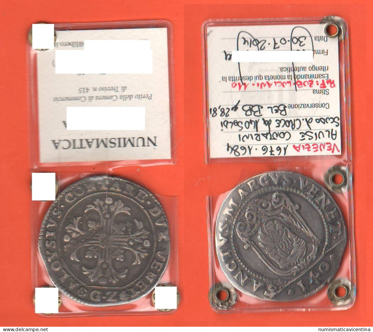VENEZIA Alvise Contarini Scudo Della Croce Da 140 Soldi XVII° Siècle Silver Coin Italian Old States - Venice