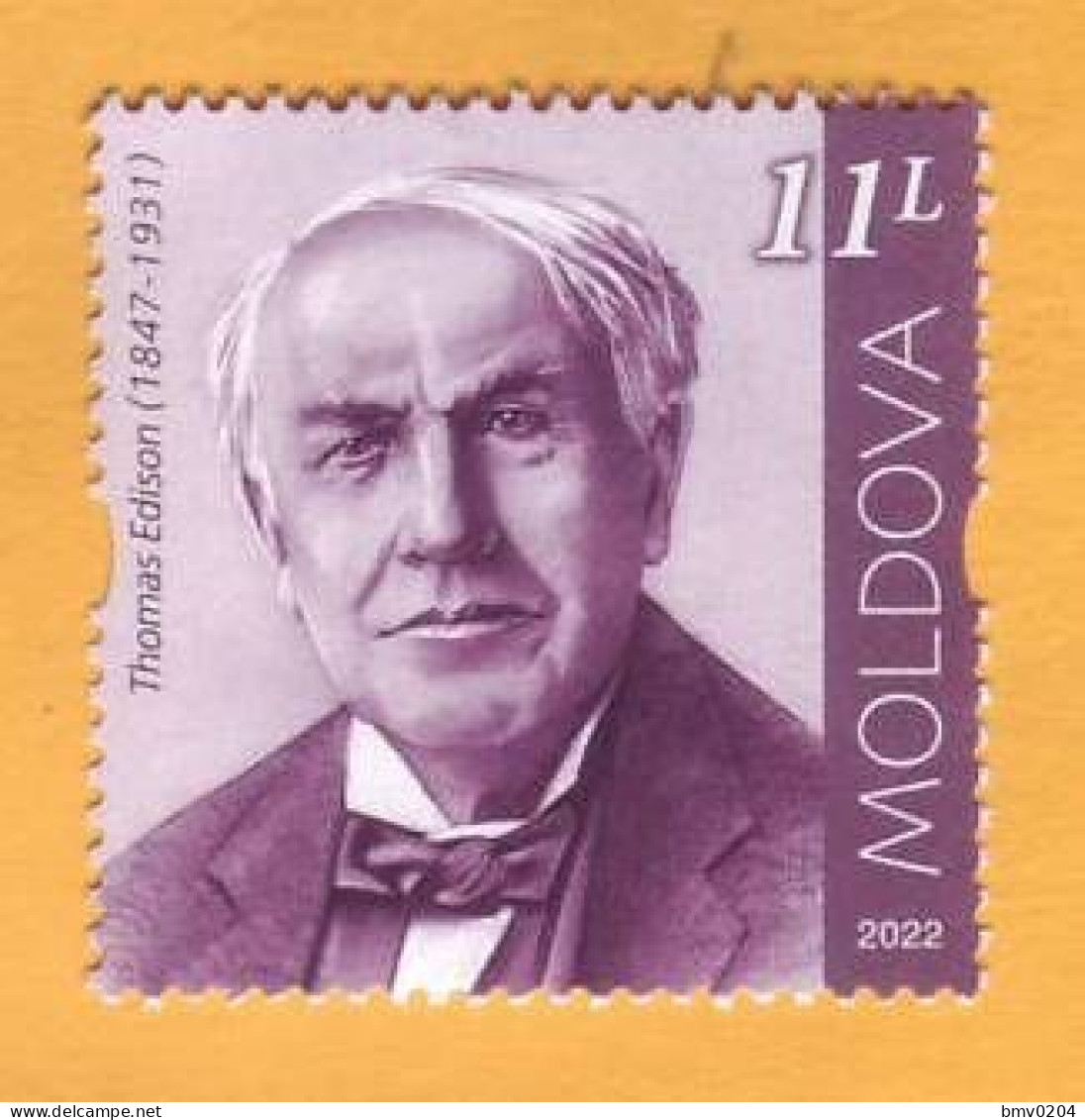 2022  Moldova Personalities Who Changed The World History  Thomas Edison (1847-1931), American Inventor. 1v Mint - Moldavia