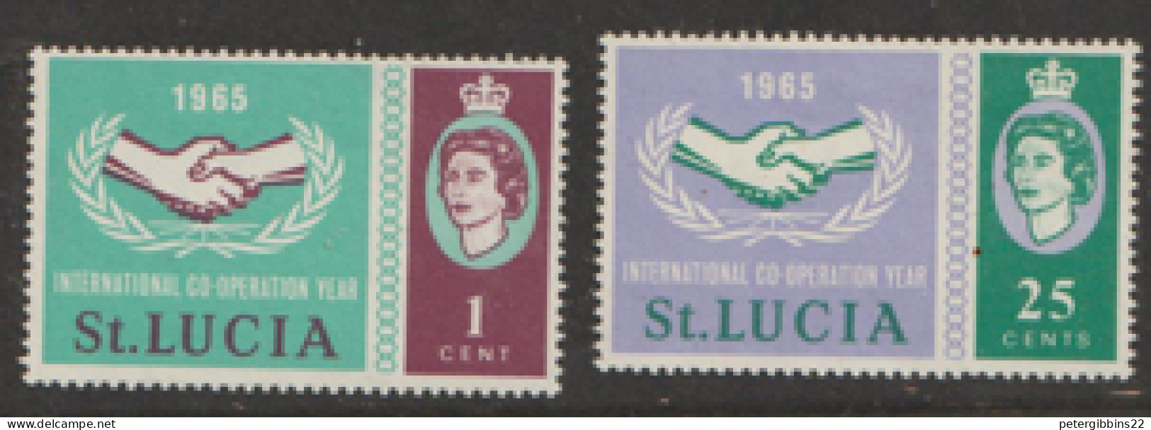 St Lucia   1965  214-5  I C Y Mounted Mint - St.Lucia (...-1978)