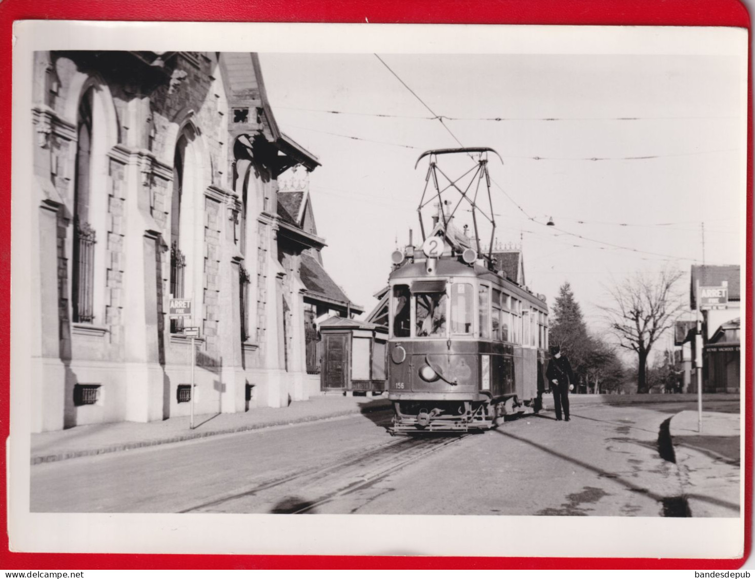 Photo  Cliché Bazin Format CPSM ( 10,5 Cm X 14,5 Cm ) SUISSE GENEVE Tramway Cimetiere St Georges - Altri & Non Classificati