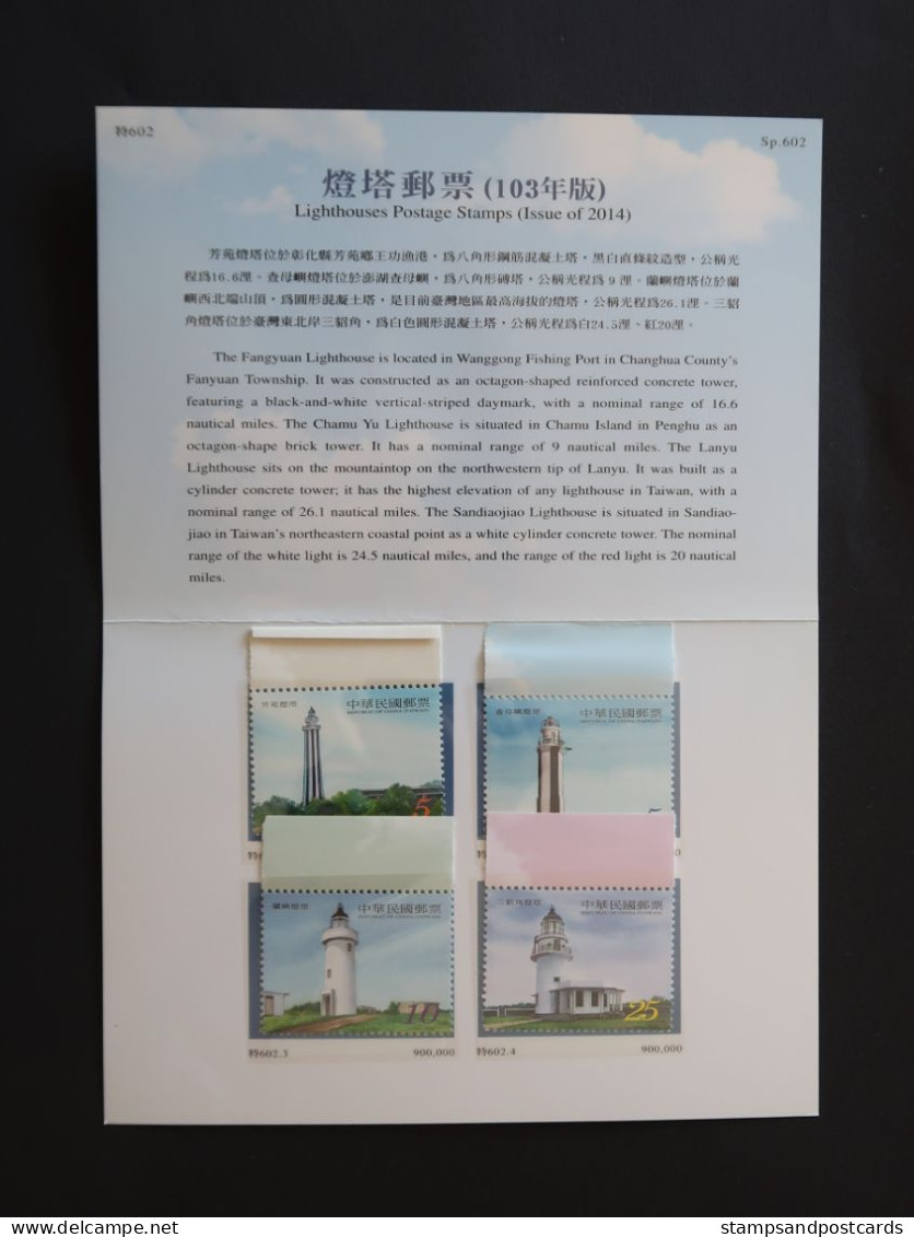 Taiwan Chine China 2014 Carnet Phares Phare Lighthouses Lighthouse Folder - Lighthouses
