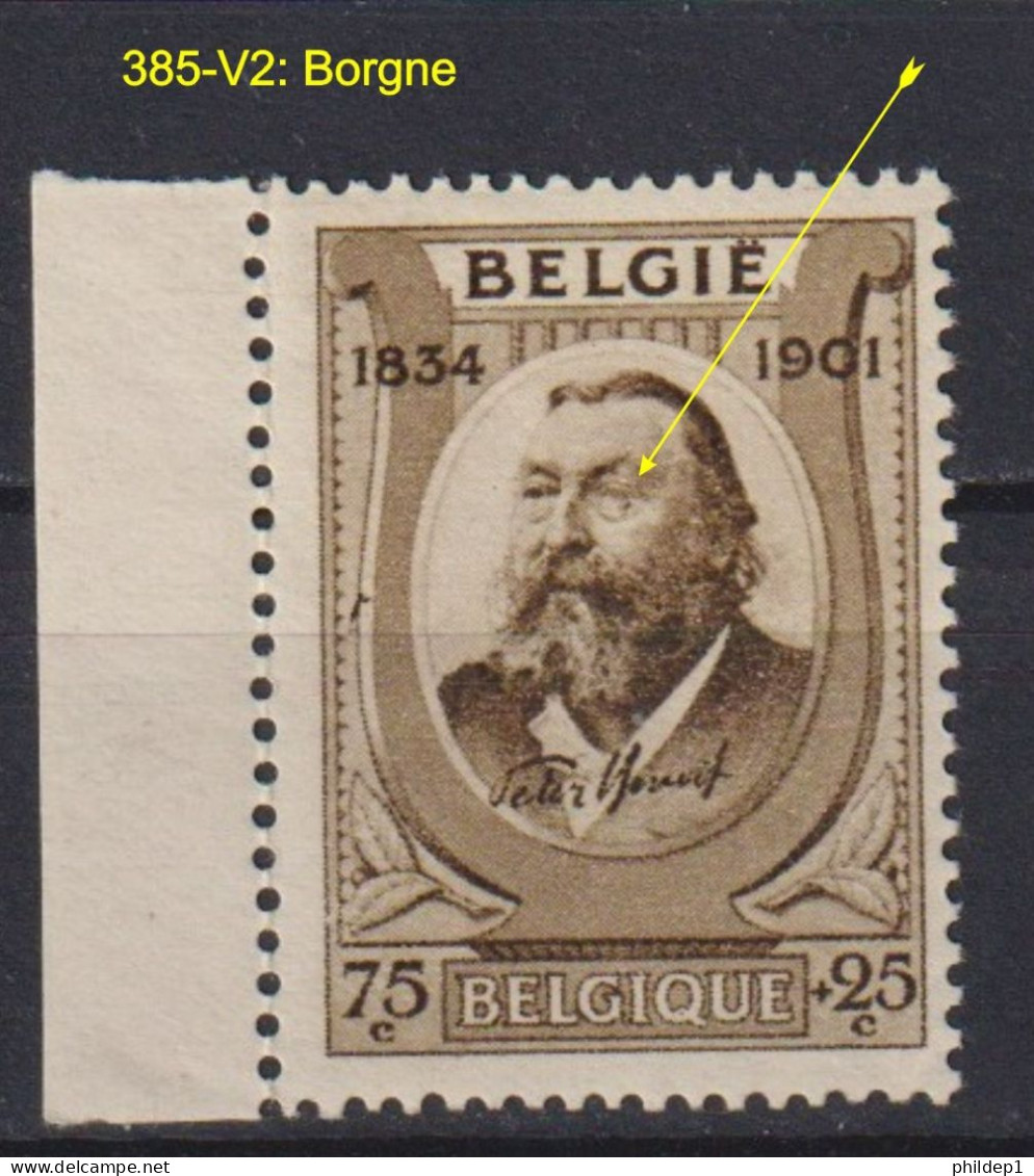 Belgique: COB N° 385 V2, Neuf, **, Sans Charnière. TB !!! - 1931-1960