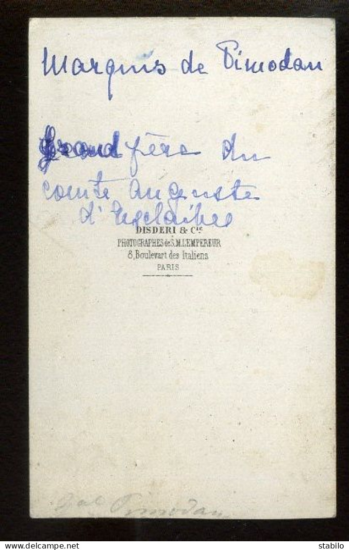 GEORGES DE LA VALLEE DE RARECOURT (MEUSE) DE PIMODAN (1822-1860) - DISREDI PHOTOGRAPHE - FORMAT CDV - Ancianas (antes De 1900)