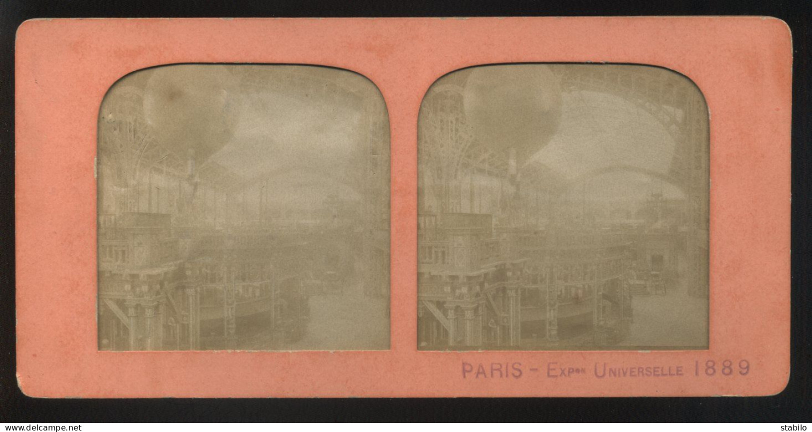 PHOTO STEREO CONTRE LA LUMIERE - PARIS EXPOSITION UNIVERSELLE 1889 - SECTION DES ARTS LIBERAUX - Stereoscopic