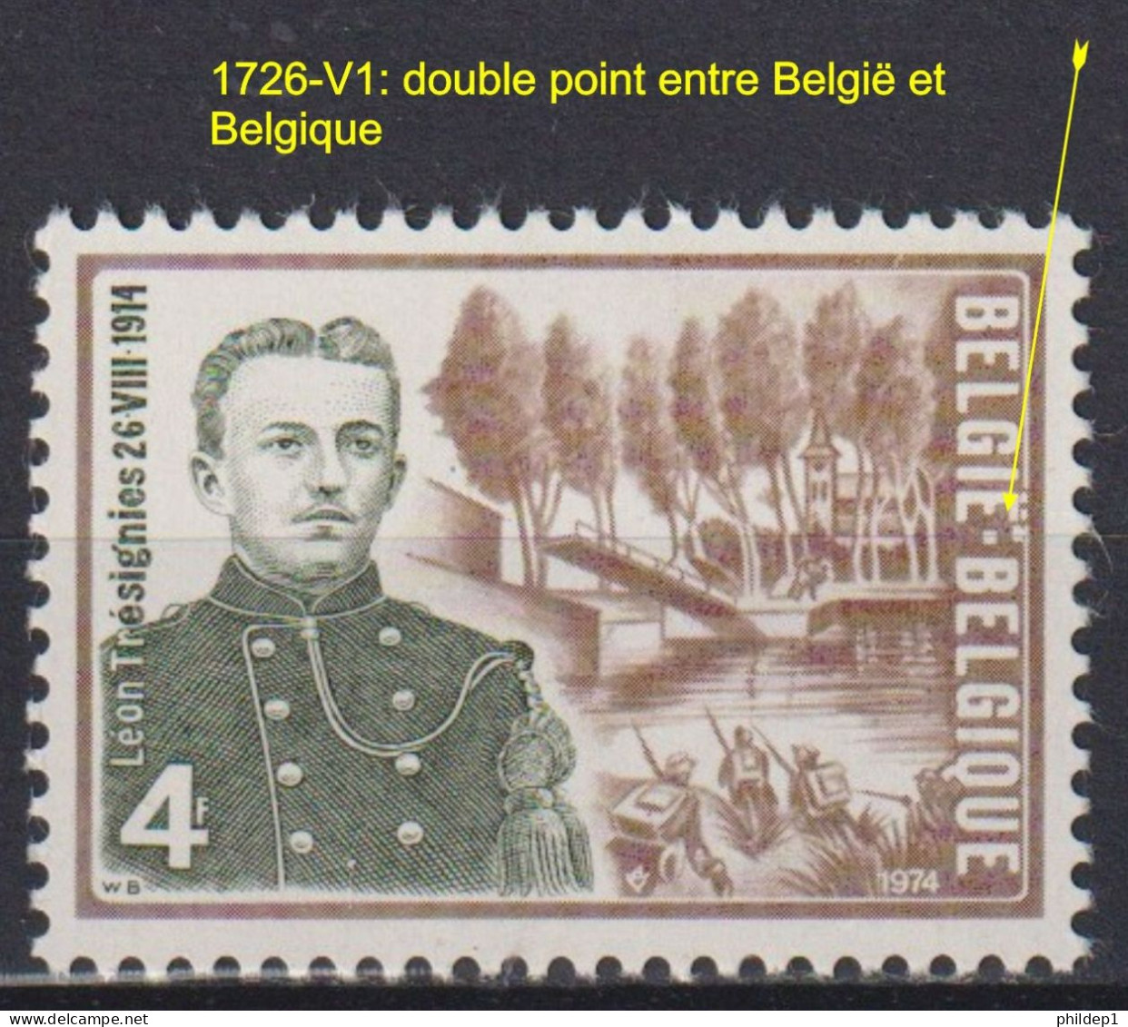 Belgique: COB N° 1726-V1, Neuf, **, Sans Charnière. TB !!! - 1961-1990