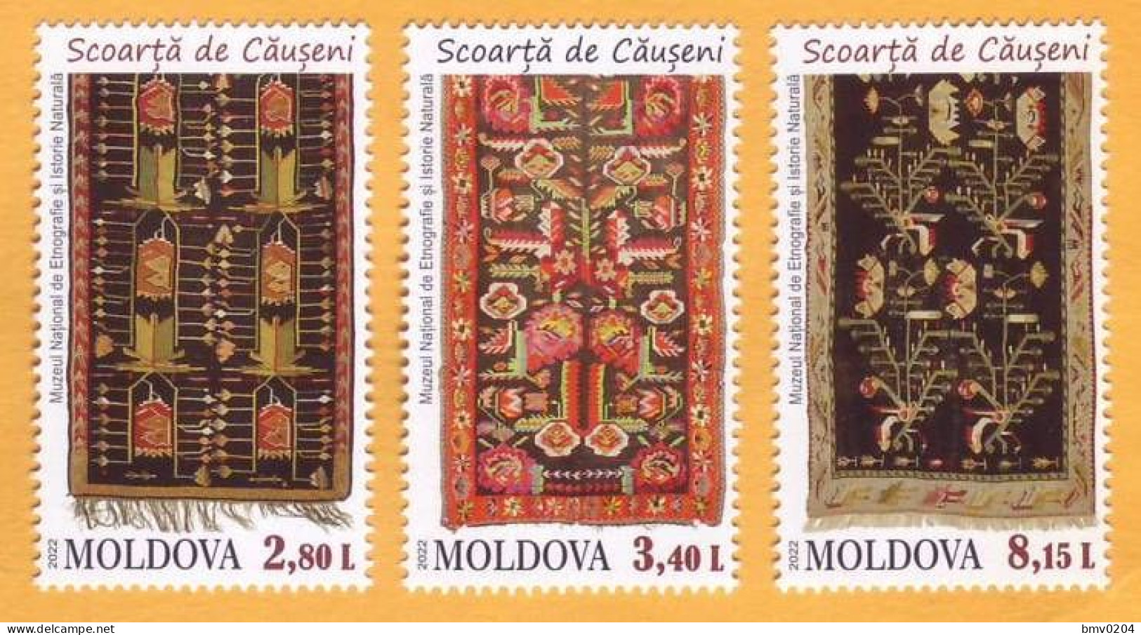 2022  Moldova Moldavie „The Causeni Wall-carpet”, Folk Art, Art  3v Mint - Moldawien (Moldau)