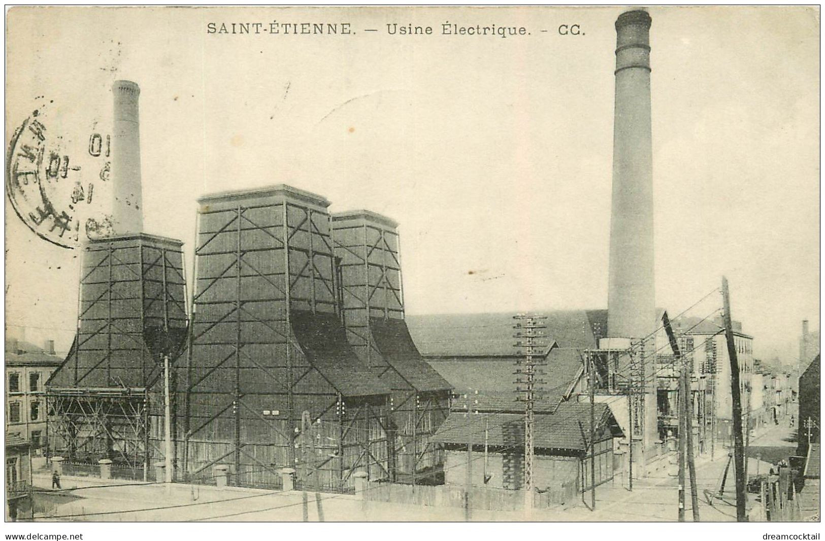 42 SAINT-ETIENNE. Usine Electrique 1914. Timbre Absent - Saint Etienne
