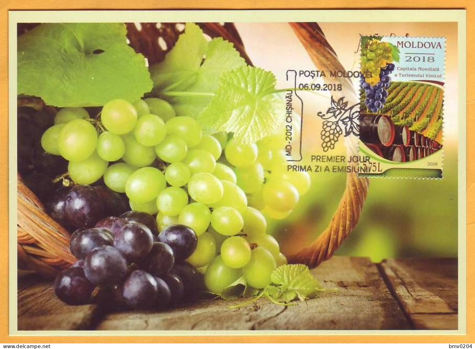 2018 Moldova Moldavie Moldau Maxicard Wine Tourism. Wine. Grapes. Vineyard. Wine Barrel - Moldawien (Moldau)
