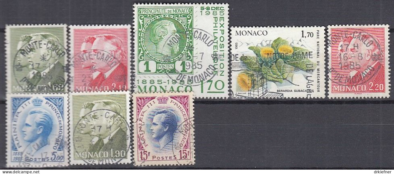 MONACO  8 Marken, Gestempelt - Collections, Lots & Series