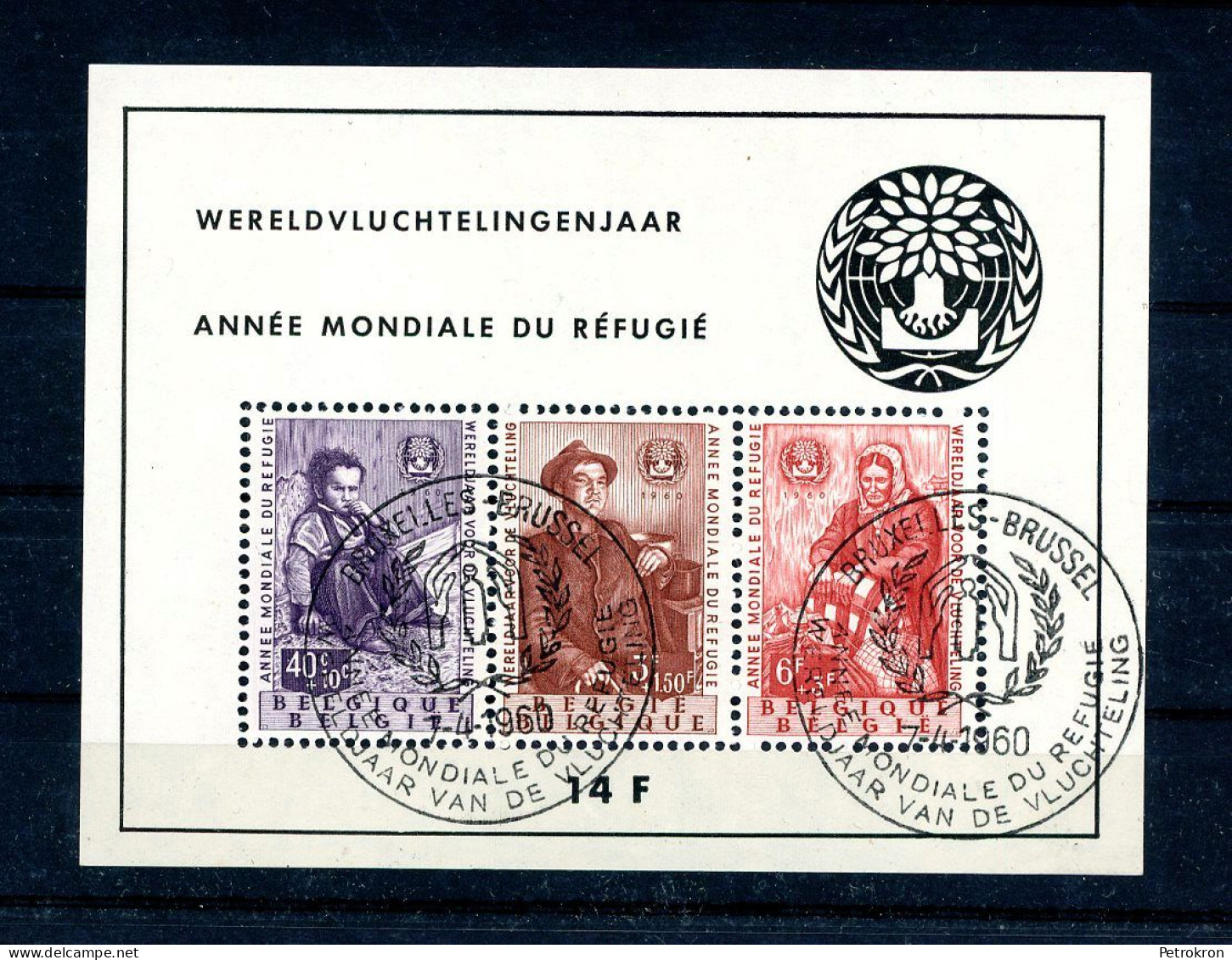 Belgien Block 26 Weltflüchtlingsjahr 1960 Vollstempel Sonderstempel Ersttag 7.4. - Usati