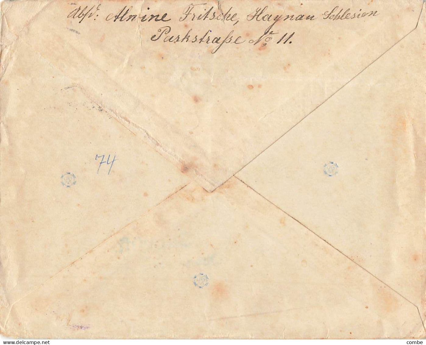 LETTRE. ALLEMAGNE. 16 7 15. HAYNAU POUR LYON - Covers & Documents