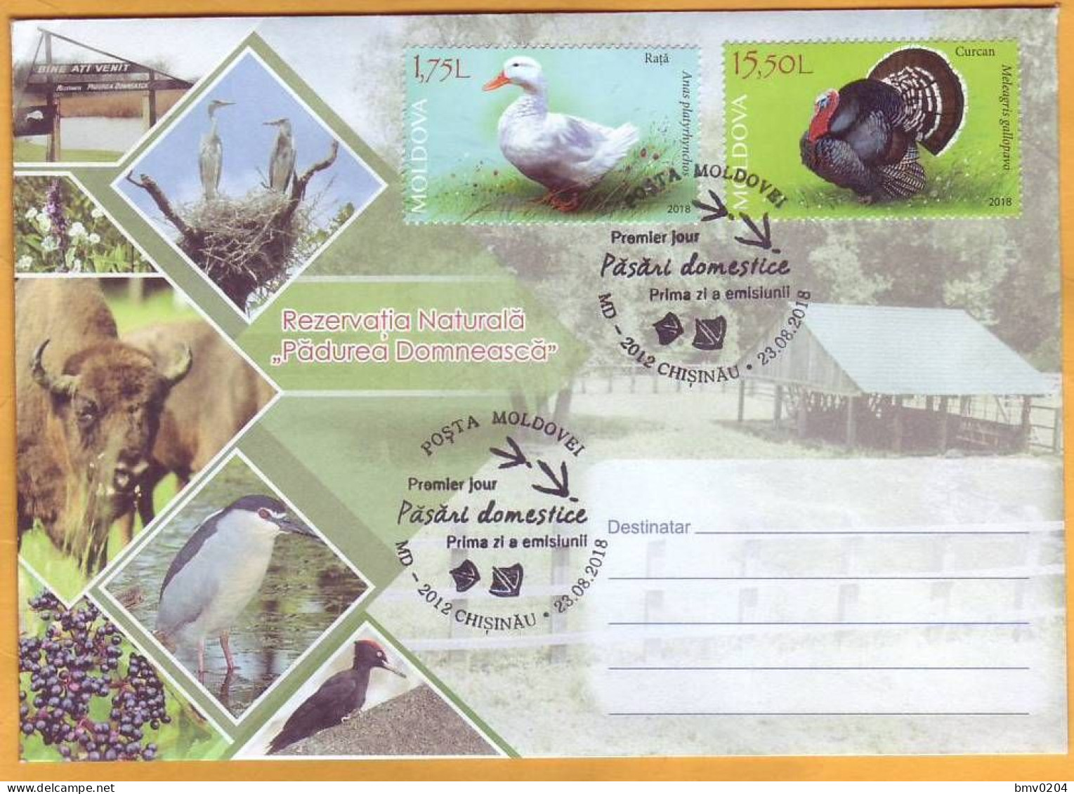 2018 Moldova Moldavie FDC Poultry In Moldova. Birds. Turkey. Goose.  Mint - Granjas