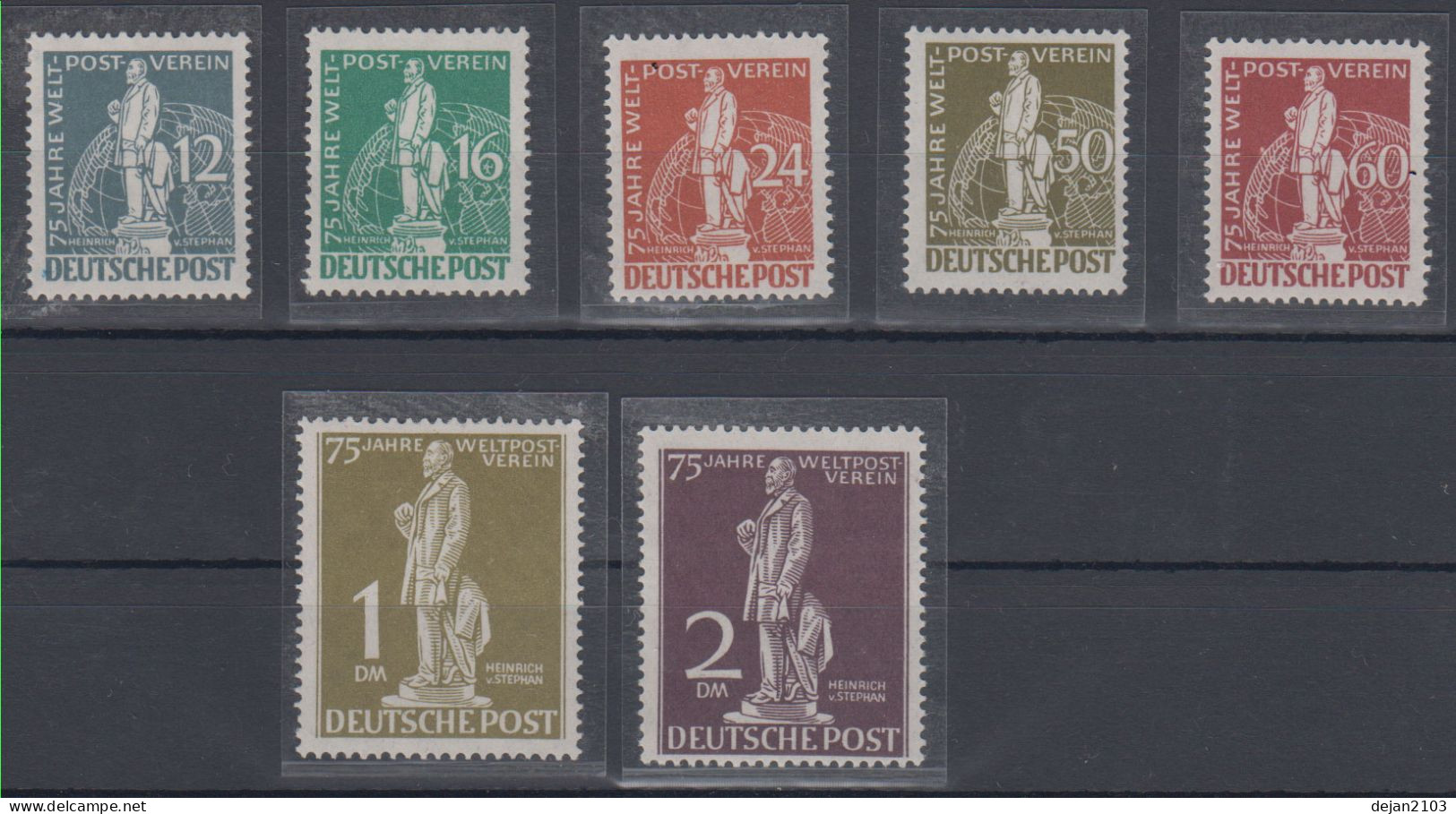 Germany West Berlin 75 Years Since UPU Mark Of Schlegel BPP Mi#35/41 1949 MNH ** - Ungebraucht