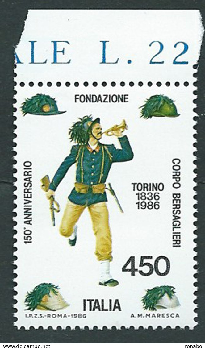 Italia, Italy, Italie, Italien 1986; 150° Anniversario Corpo Dei Bersaglieri. Nuovo. - Militares