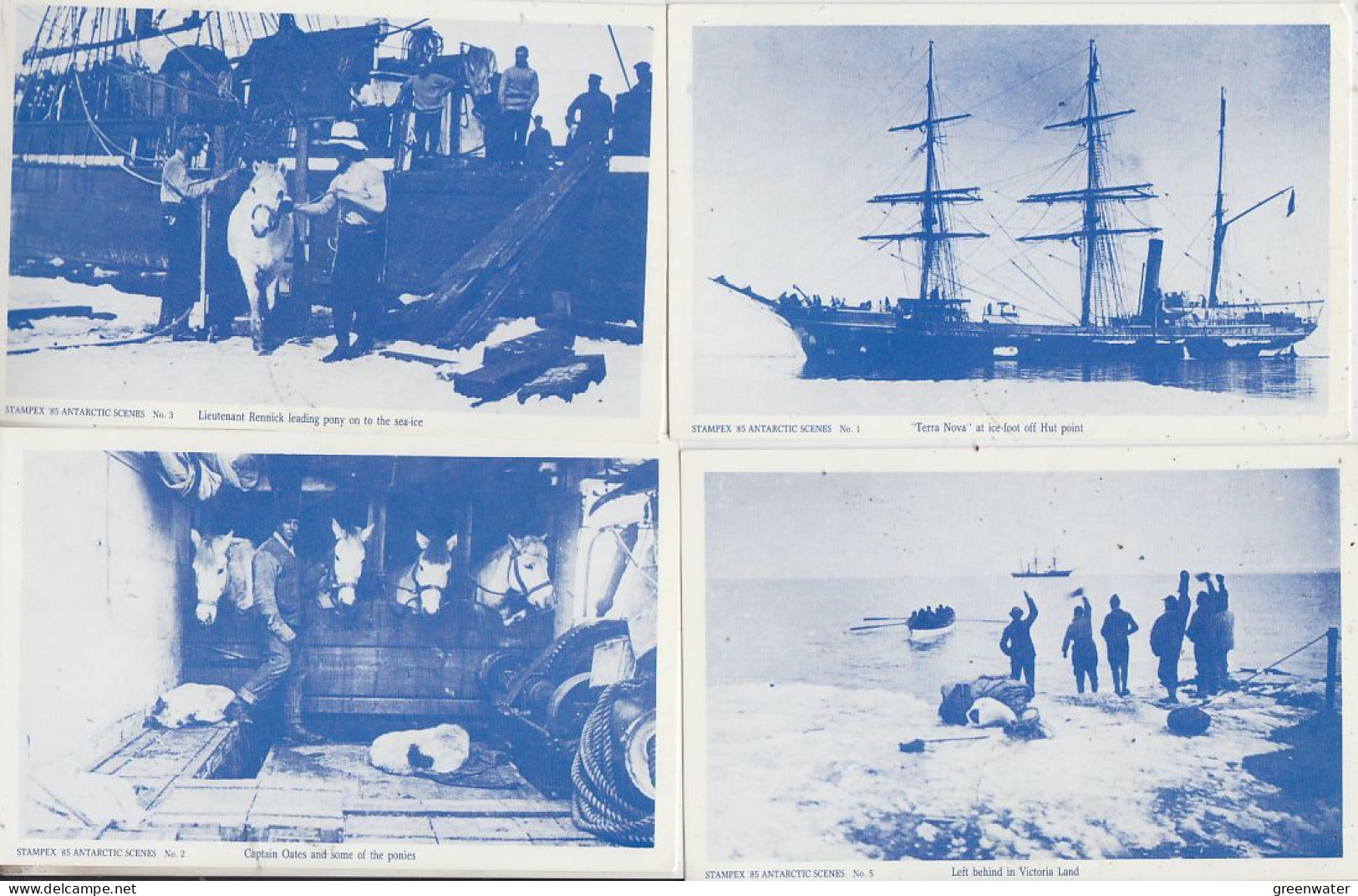 Ross Dependency Antarctic Scenes (Ponting) 8 Postcards All Used Scott Base 26 FE 1986 (59747) - Lettres & Documents