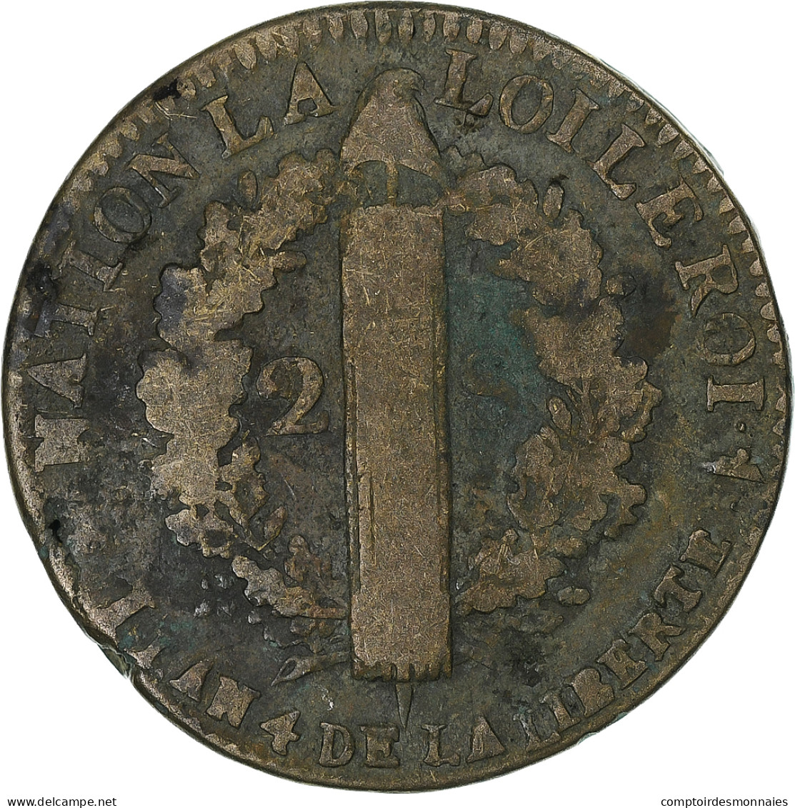 France, Louis XVI, 2 Sols, 1792 / AN 4, Lille, Métal De Cloche, TB, Gadoury:25 - Other & Unclassified