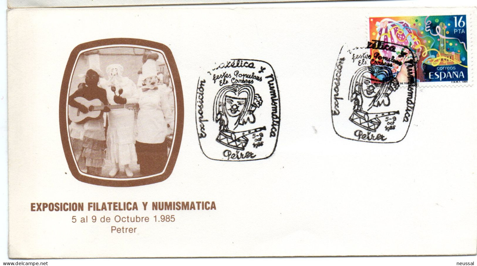 Carta  Con Matasellos Commemorativo De Exposicion Filatelica Petrer - Covers & Documents