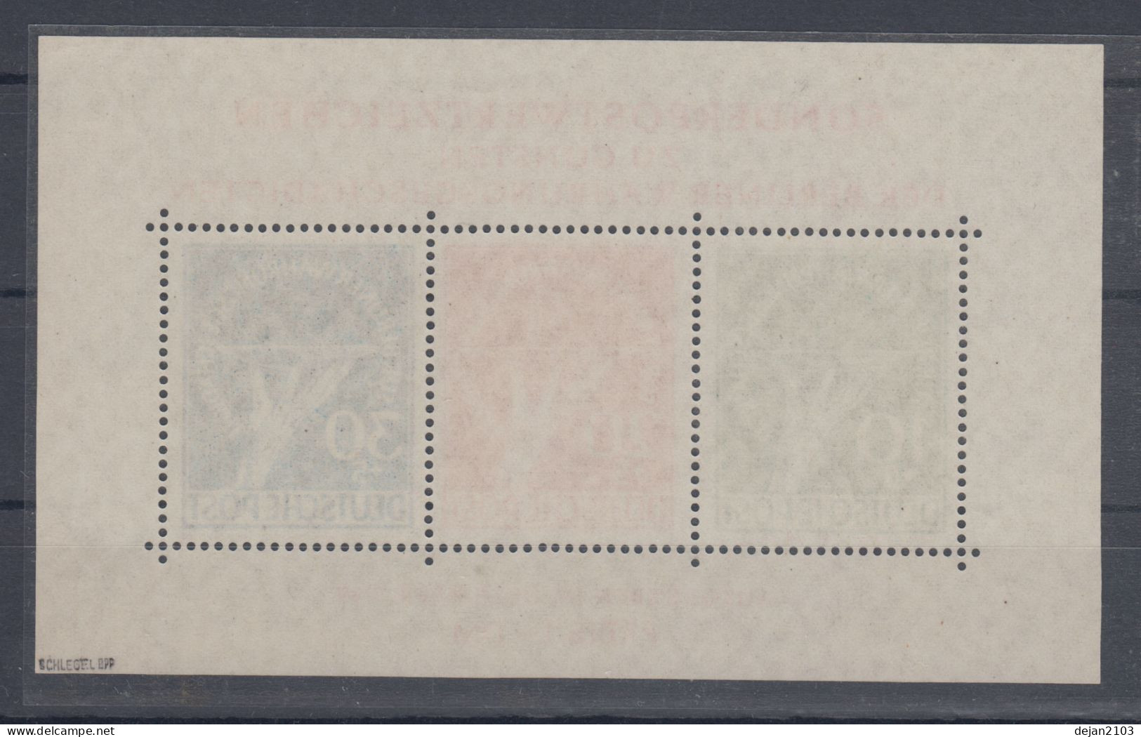 Germany West Berlin Plates Mini Sheet Mi#1 Mark Of Schlegel BPP 1949 MNH ** - Unused Stamps