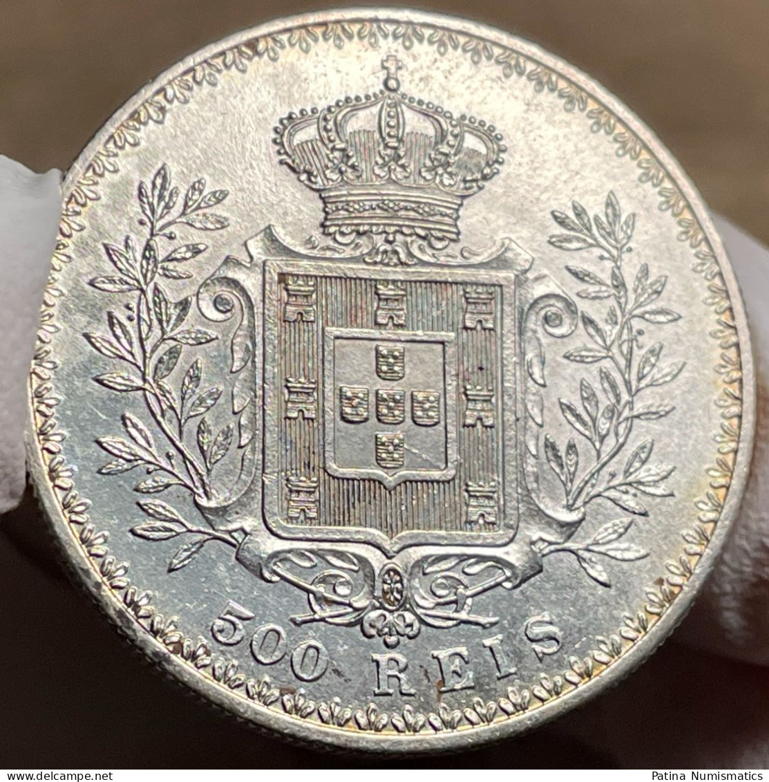 Portugal King Carlos 500 Reis Silver 1903 Proof Like Gem Uncirculated - Portugal