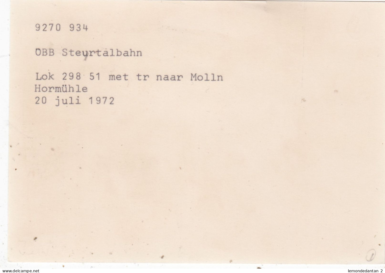 Tr. To Molln Hormühle. Photo, No Postcard. 14 X 9,5 Cm. * - Andere & Zonder Classificatie