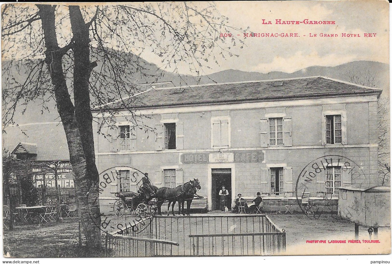 31 - MARIGNAC GARE - Grand Hôtel Rey - Animée - Attelage - Other & Unclassified