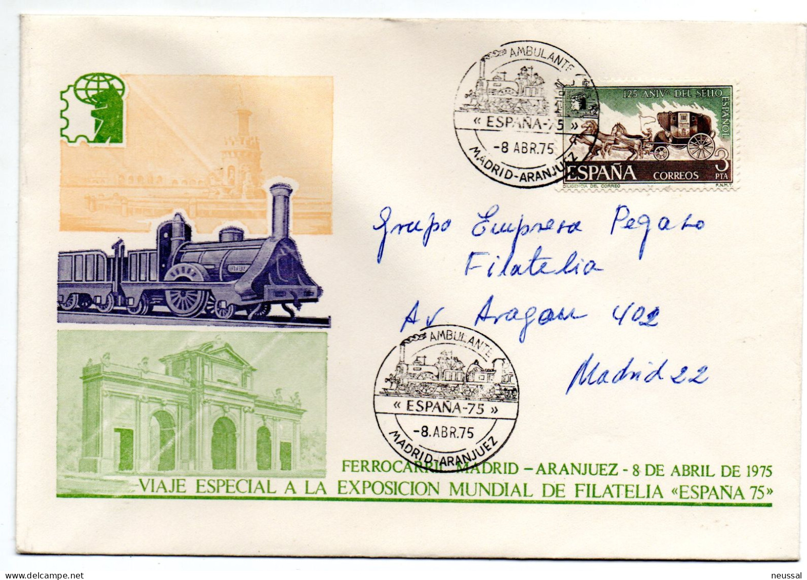 Carta Con Matasellos Commemorativo De  Madrid-aranjuez - Storia Postale