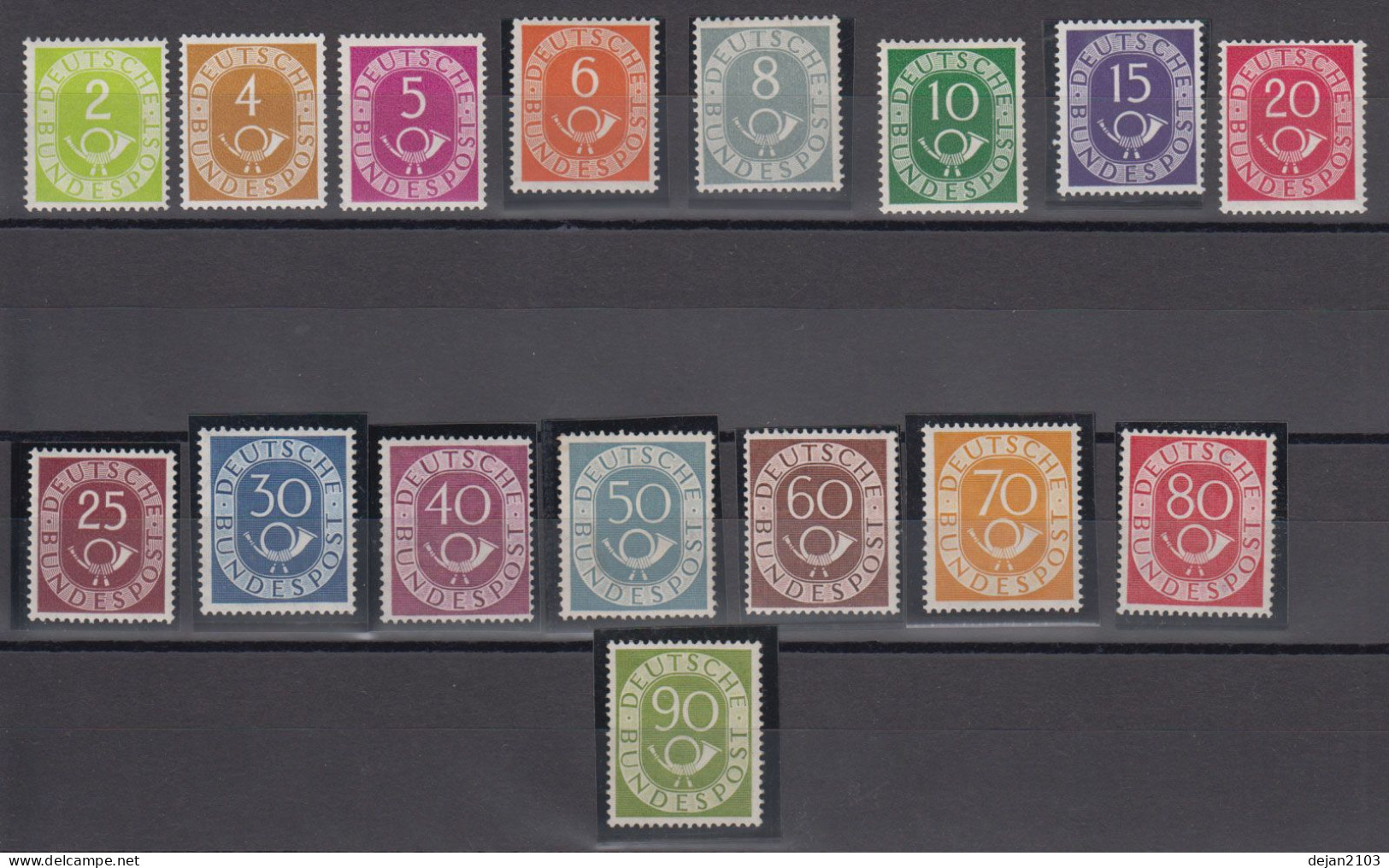 Germany Bundesrepublic POSTHORN Mi#123/138 1951 MNH ** - Neufs