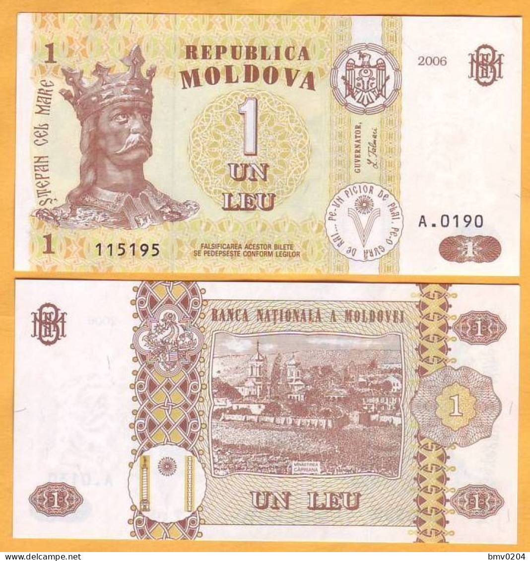 Moldova Moldavie  5 Banknotes  "1 LEI  2006", UNC  One Set Of 5 1 Leu Banknotes. - Moldavië