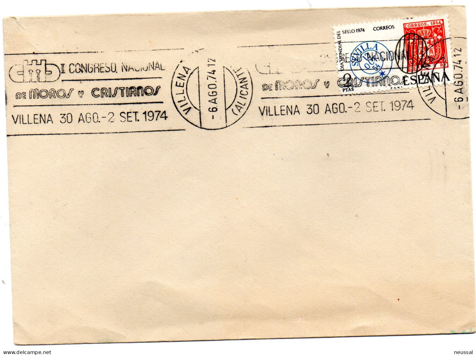 Carta Con Matasellos Commemorativo De  Congreso Nacional De Moros Y Cristianos Villena - Storia Postale