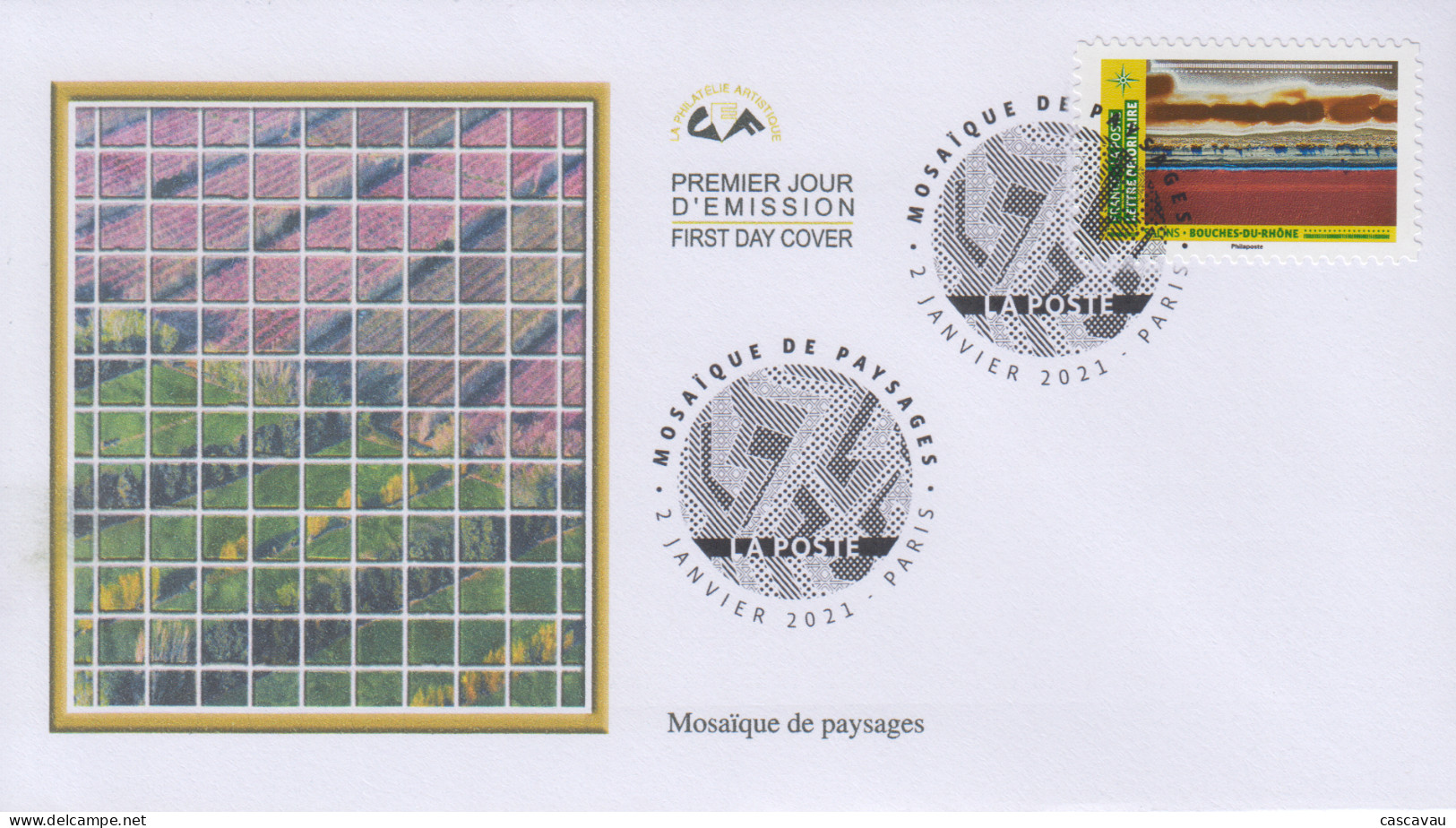 Enveloppe    FDC  1er   Jour    FRANCE    Mosaïques  De   Paysages    2021 - 2020-…