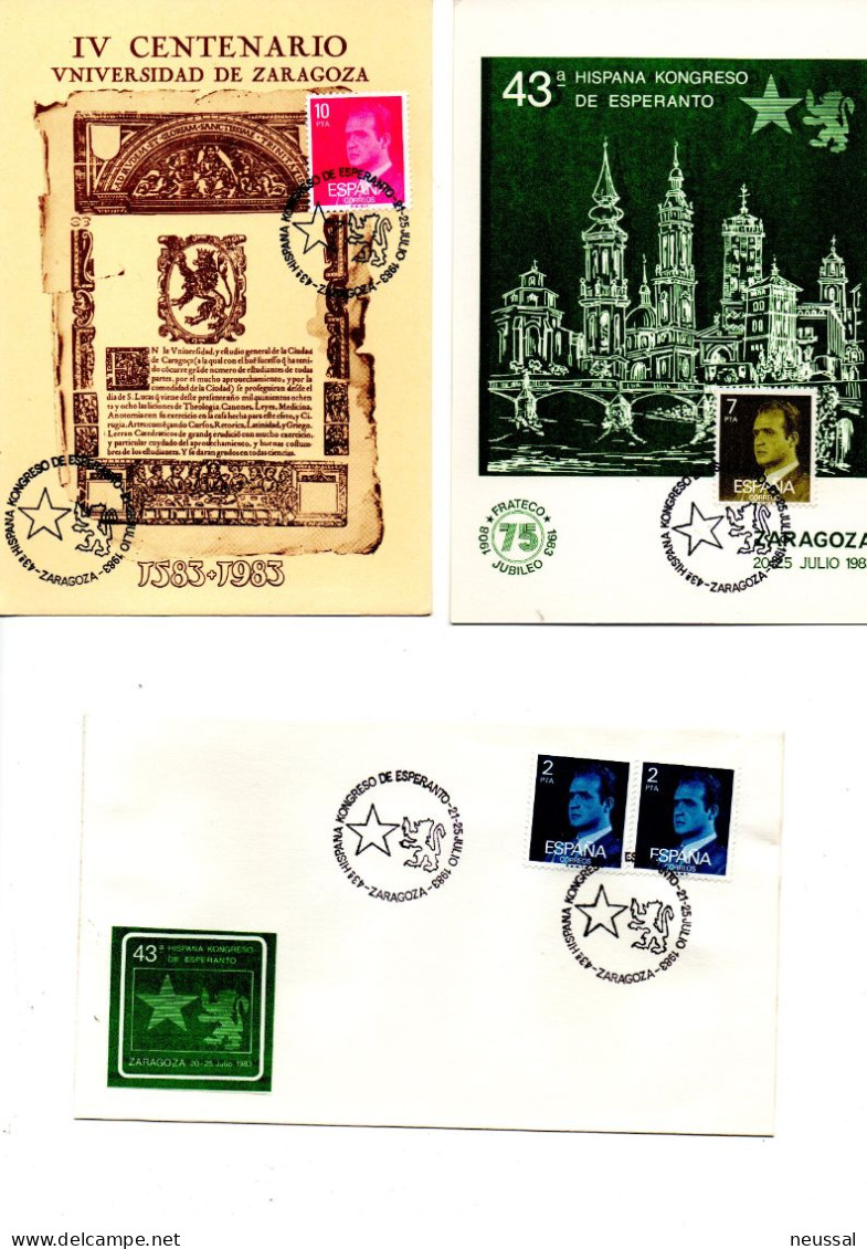 6 Tarjetas + 4 Cartas Con Matasellos Commemorativo De  Congreso De Esperanto De 1983 - Storia Postale