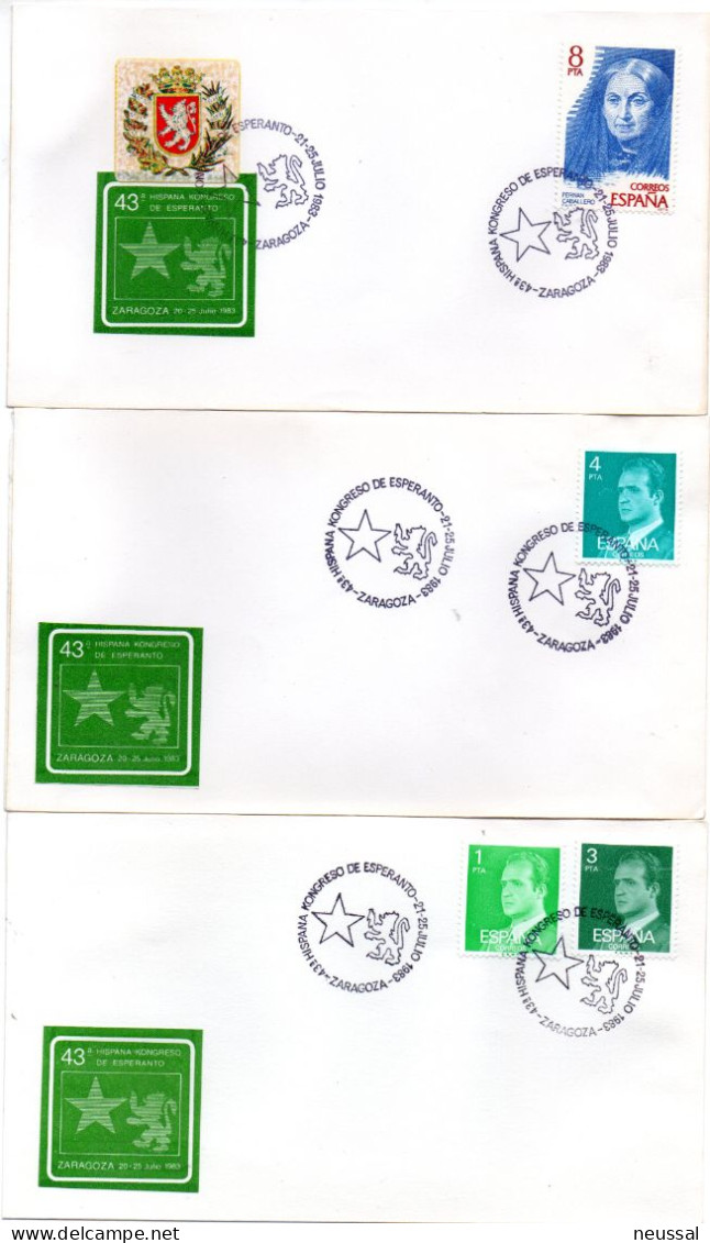 6 Tarjetas + 4 Cartas Con Matasellos Commemorativo De  Congreso De Esperanto De 1983 - Lettres & Documents