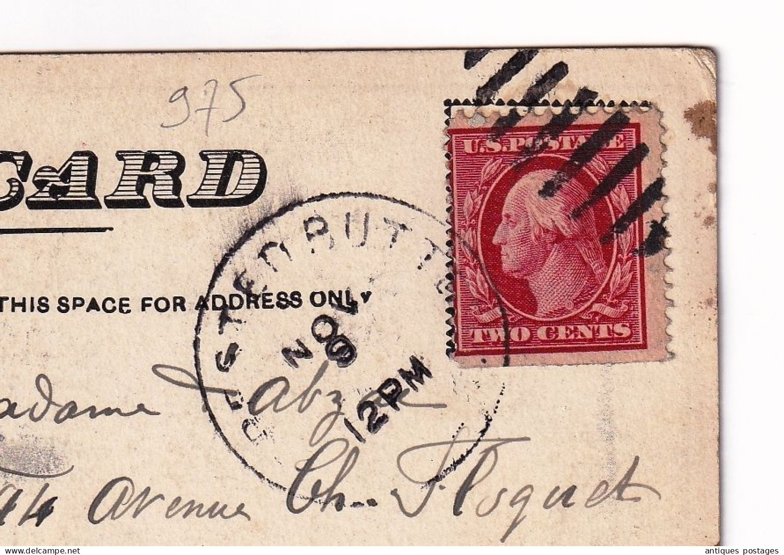 Post Card 1911 Crested Butte Colorado Elk Mountain House Hubbard USA Paris France Two Cents Red Washington - Cartas & Documentos