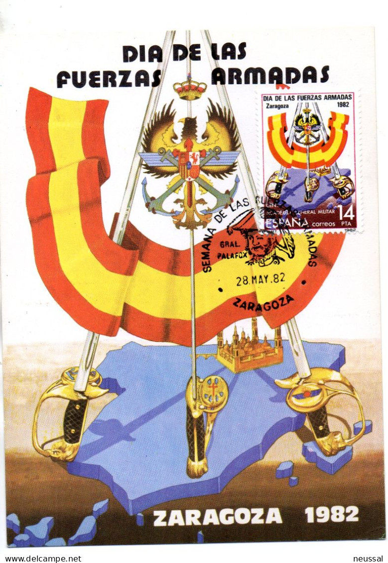 Tarjeta Con Matasellos Commemorativo De Semana Fuerzas Armadas - Covers & Documents