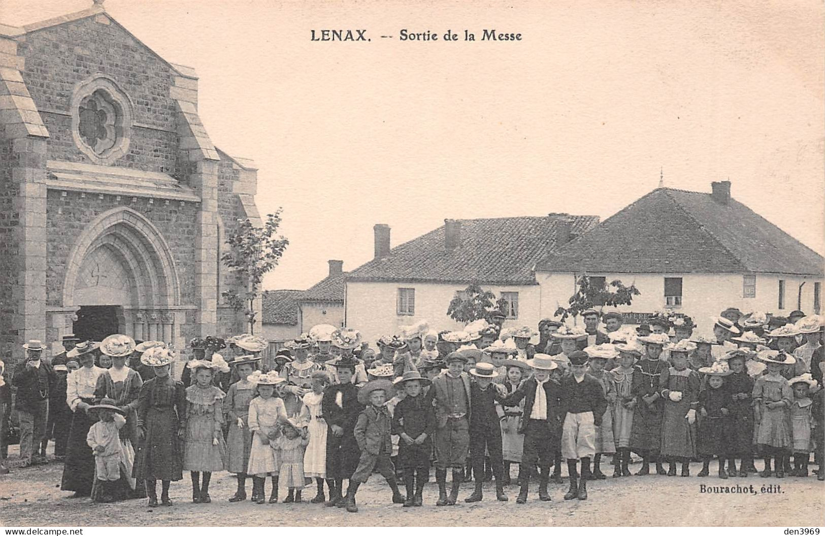 LENAX (Allier) - Sortie De La Messe - Ecrit (2 Scans) - Andere & Zonder Classificatie