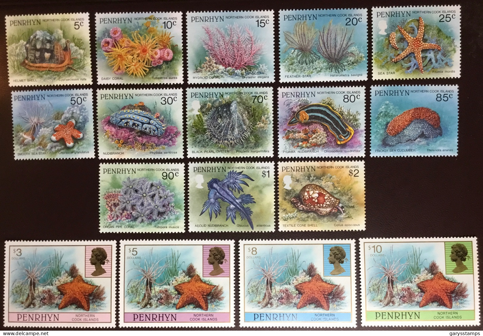 Penrhyn 1993 - 1998 Marine Life Definitives Set MNH - Marine Life