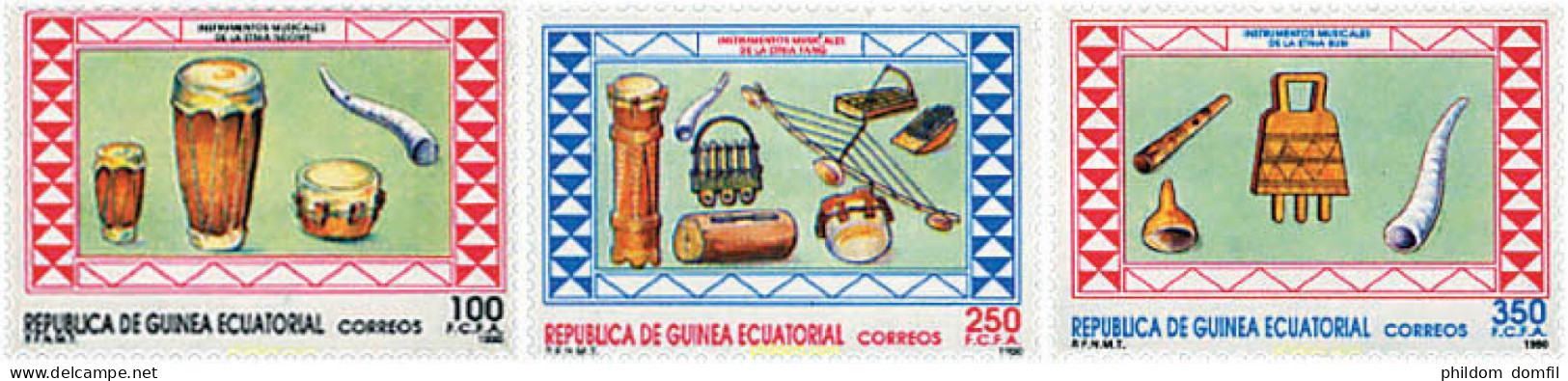 37619 MNH GUINEA ECUATORIAL 1990 INSTRUMENTOS DE MUSICA - Guinea Ecuatorial