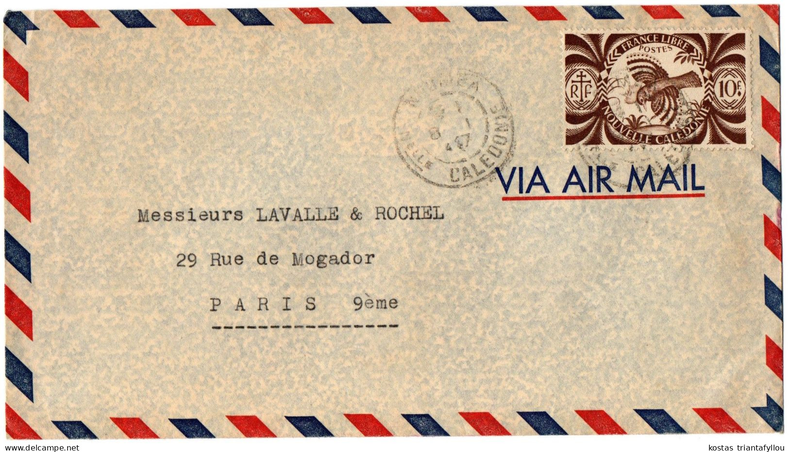 1,41 NEW CALEDONIA ,AIR MAIL, COVER TO FRANCE - Cartas & Documentos