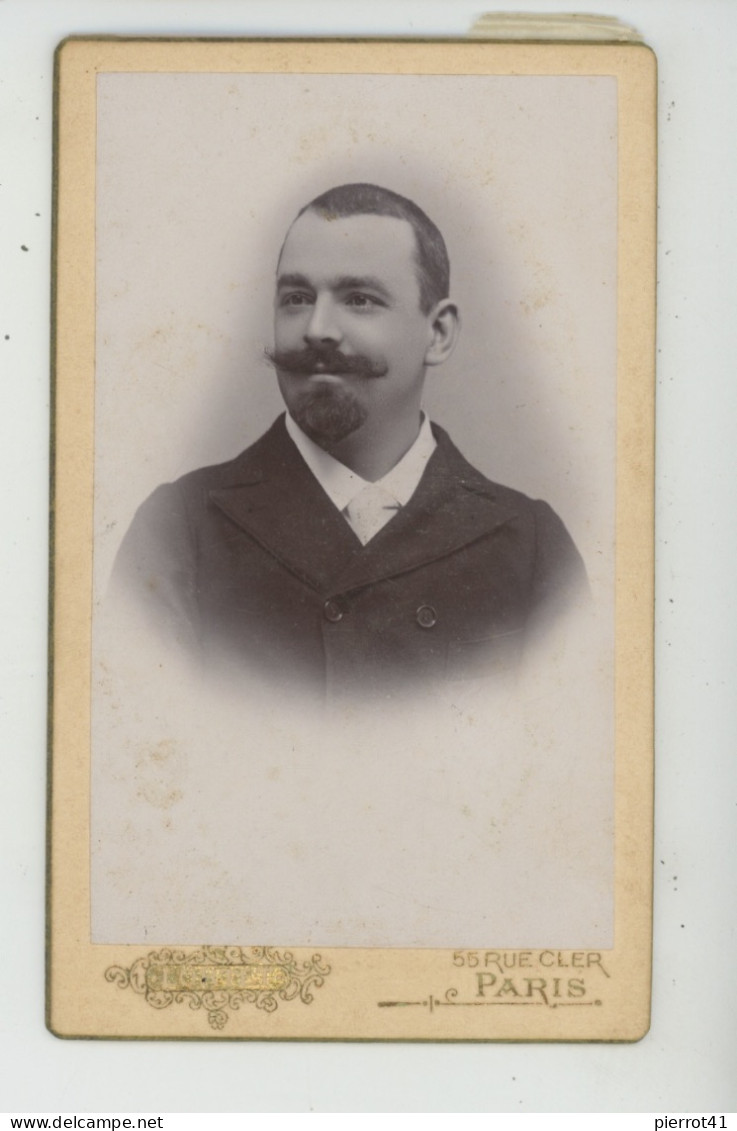 PHOTOS ORIGINALES - CDV AV. 1900 - Portrait Homme - Photo LORTET 55 Rue Cler à PARIS - Old (before 1900)