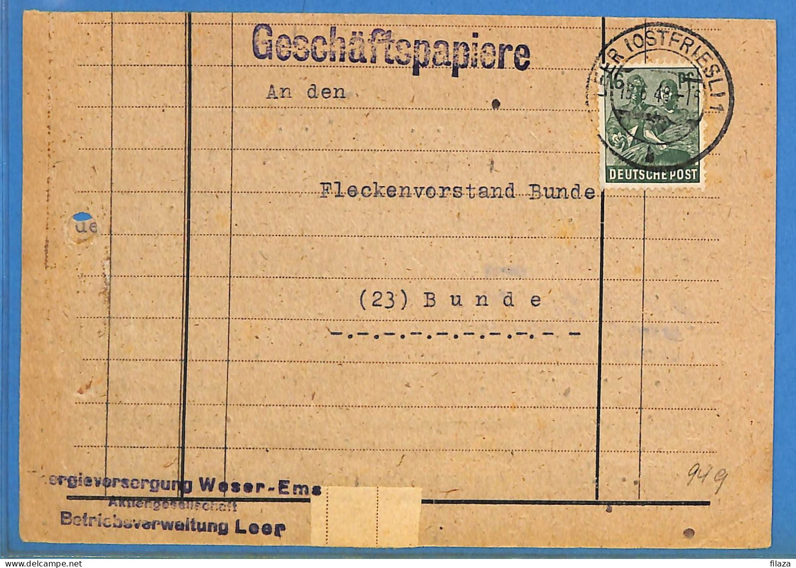 Allemagne Zone AAS 1948 - Lettre De Leer - G33133 - Autres & Non Classés