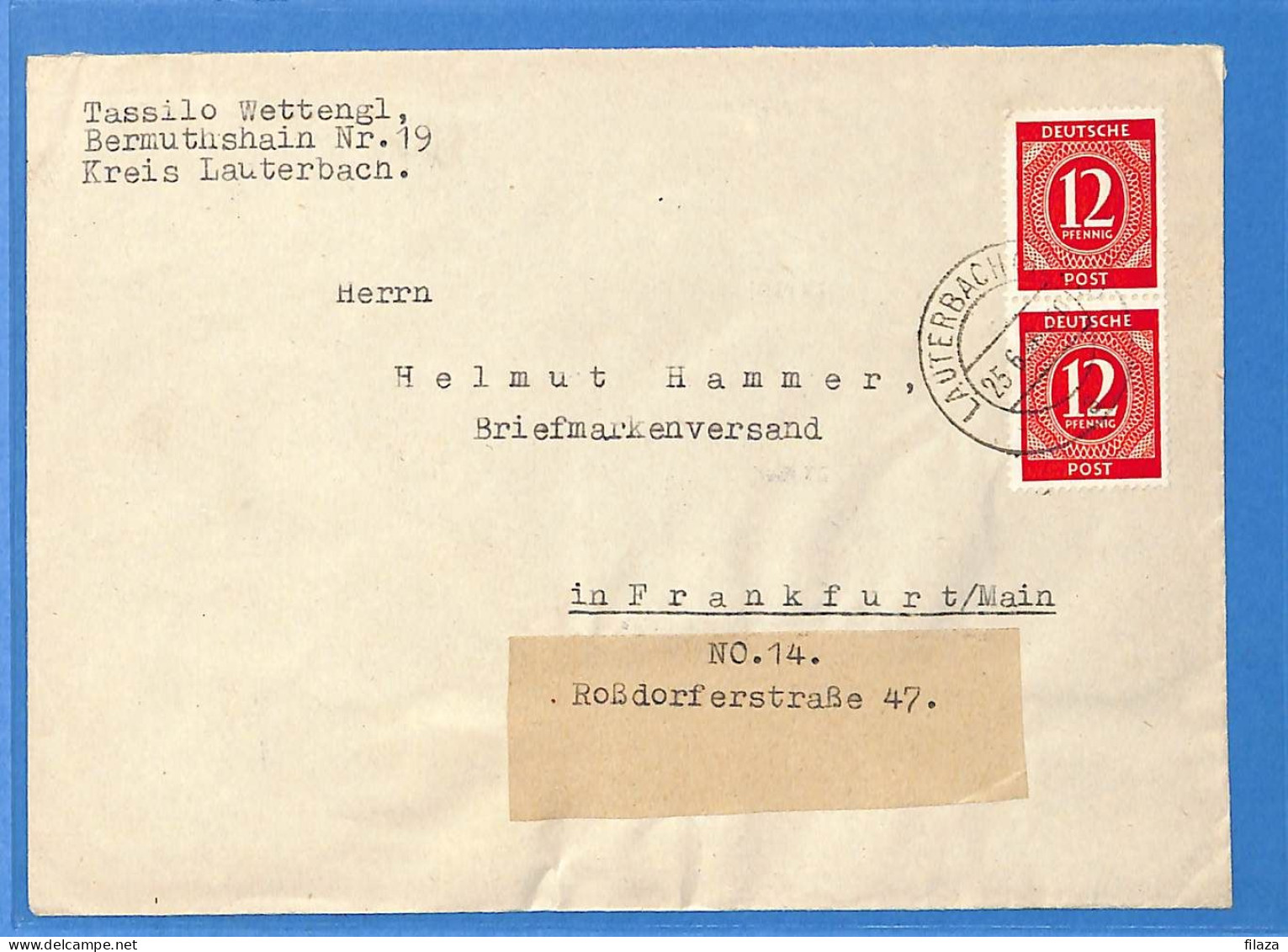 Allemagne Zone AAS 1946 - Lettre De Lauterbach - G33126 - Otros & Sin Clasificación