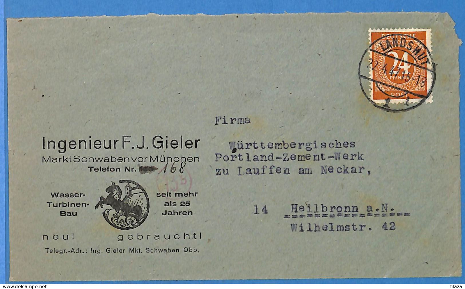 Allemagne Zone AAS 1947 - Lettre De Landshut - G33118 - Andere & Zonder Classificatie