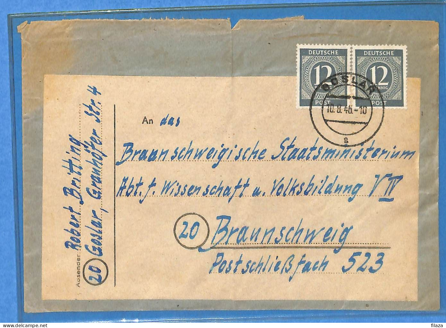 Allemagne Zone AAS 1946 - Lettre De Goslar - G33116 - Otros & Sin Clasificación