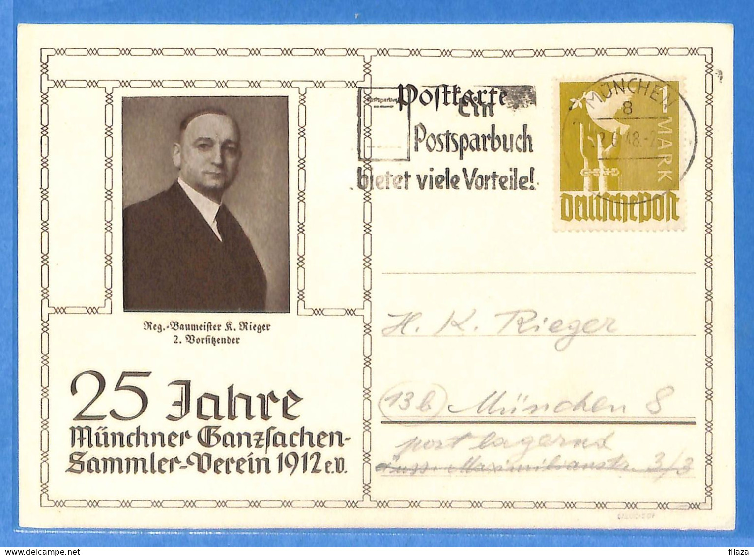 Allemagne Zone AAS 1948 - Carte Postale De Munchen - G33108 - Sonstige & Ohne Zuordnung