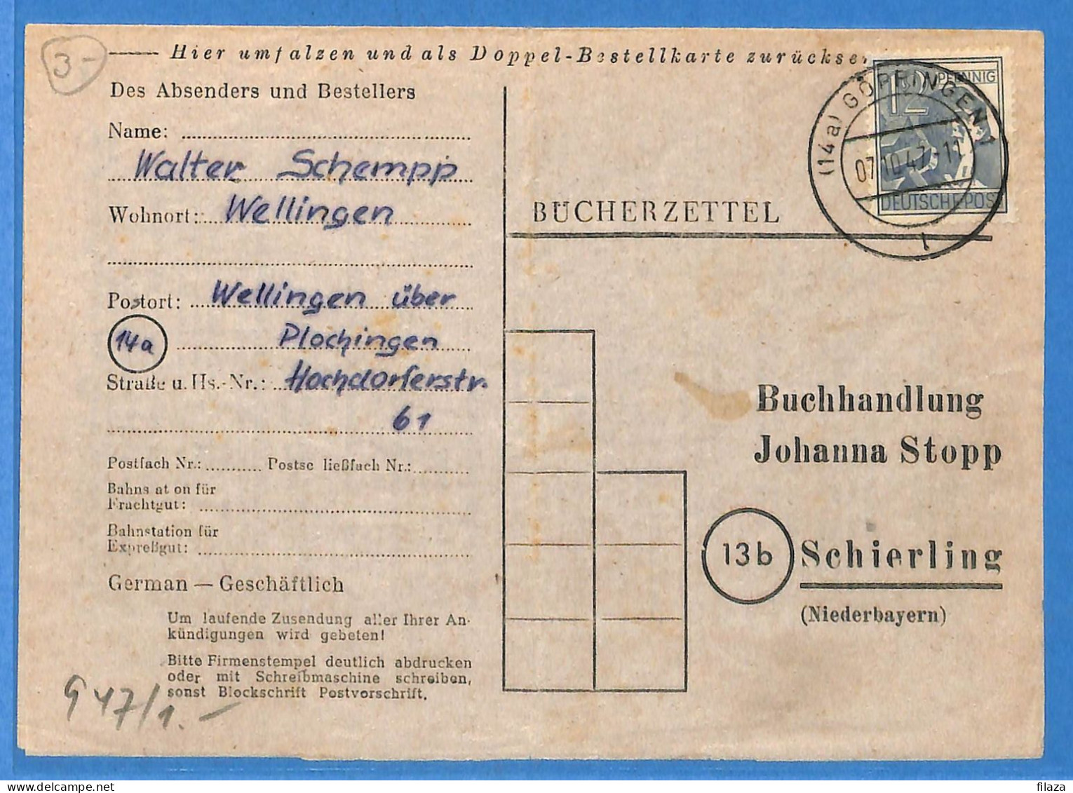 Allemagne Zone AAS 1947 - Carte Postale De Goppingen - G33096 - Other & Unclassified