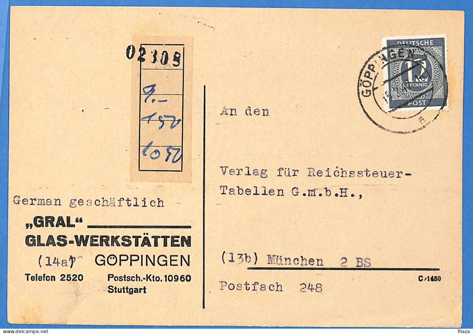 Allemagne Zone AAS 1947 - Carte Postale De Goppingen - G33094 - Other & Unclassified