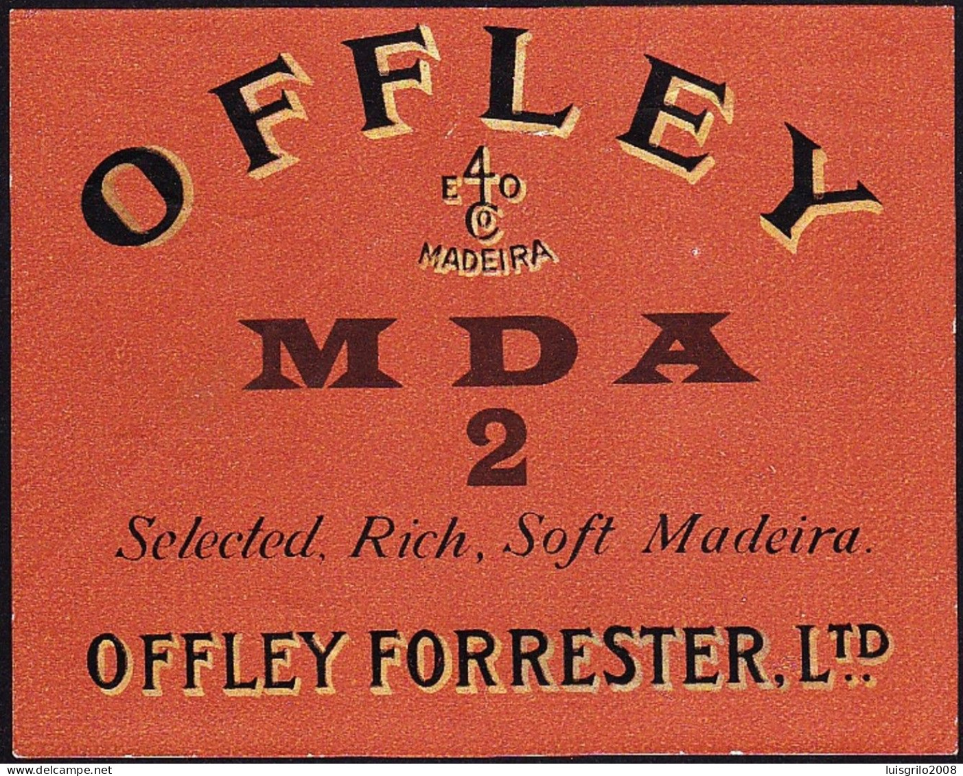 Port Wine Label, Portugal - OFFLEY Madeira MDA -|- Offley Forreter, Oporto - Other & Unclassified