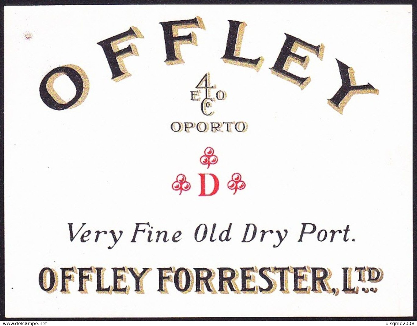 Port Wine Label, Portugal - OFFLEY Oporto D -|- Offley Forreter, Oporto - Andere & Zonder Classificatie