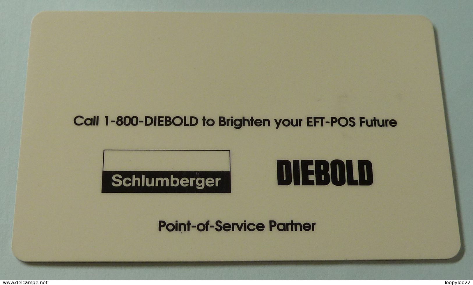 USA - Schlumberger - DIEBOLD - EFT-POS - Smart Card Demo For ATM - Used - Otros & Sin Clasificación